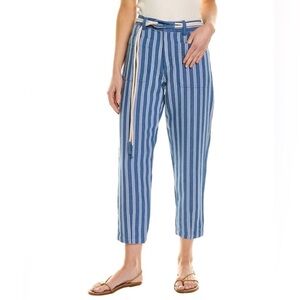 Joie Ludella cropped striped cotton tapered pants
